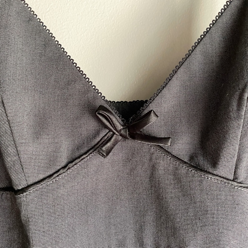 EXPRESS Grey and Black Fitted Coquette Style Mini Dress ( size 6 )